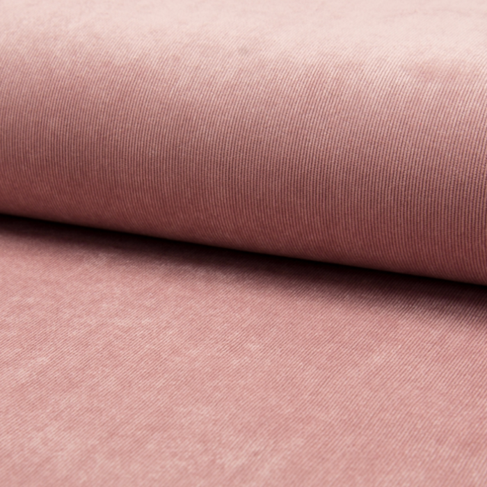 Tissu Velours stretch milleraies - Old Rose