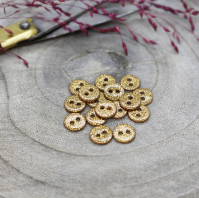 Boutons Glitter (à l'unité) - Ochre