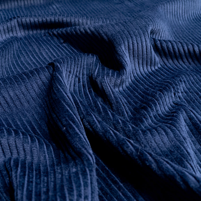 Tissu Velours - Grosses côtes 4w - Marine 295