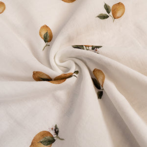 Tissu Double gaze - Citronnade - Écru