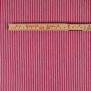 Tissu Jean 11,7oz - Rayé - Rouge foncé  - 330g/m2