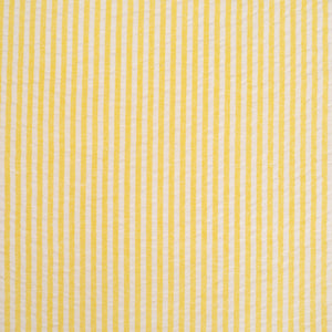 Tissu Seersucker rayé - Jaune citron et blanc