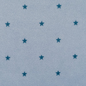 Coupon Velours maille nicky - Étoiles - Bleu clair / Bleu foncé