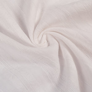 Tissu Voile de coton brodé - Rayures - Blanc