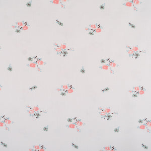 Tissu Satin de coton création ©ikatee - Bouquet - Blanc cassé