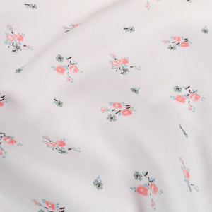 Tissu Satin de coton création ©ikatee - Bouquet - Blanc cassé