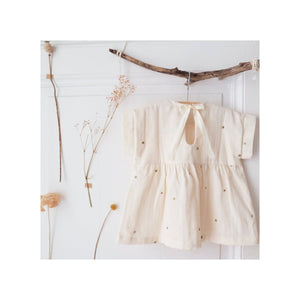 Tissu Gaze brodée ©Atelier Brunette - Stardust Off-White