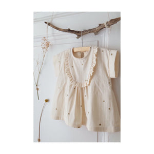 Tissu Gaze brodée ©Atelier Brunette - Stardust Off-White