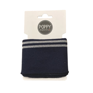 Bande Bord-côte à rayures lurex - Navy/Argent