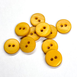 Boutons nacre mats (à l'unité) - Ocre - 10mm, 12mm et 15mm