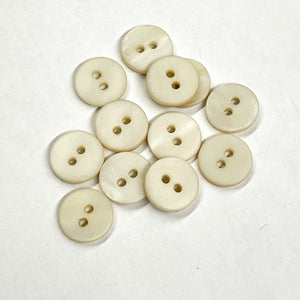 Boutons nacre mats (à l'unité) - Ivoire - 10mm, 12mm et 15mm