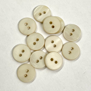 Boutons nacre mats (à l'unité) - Ivoire - 10mm, 12mm et 15mm