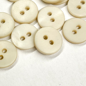 Boutons nacre mats (à l'unité) - Ivoire - 10mm, 12mm et 15mm