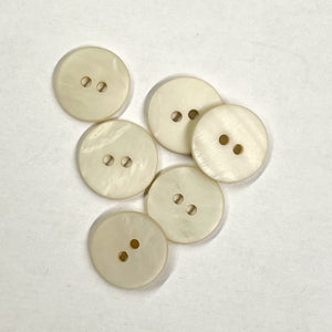 Boutons nacre mats (à l'unité) - Ivoire - 10mm, 12mm et 15mm