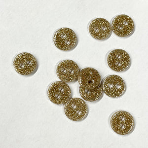 Boutons nacre glitter (à l'unité) - Or - 9mm, 12mm et 15 mm