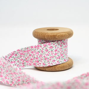 BIAIS fleuri 30mm - Myosotis - Bleu ou Rose