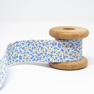 BIAIS fleuri 30mm - Myosotis - Bleu ou Rose