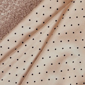 Tissu velours milleraies à pois ©Atelier Brunette - Off-white