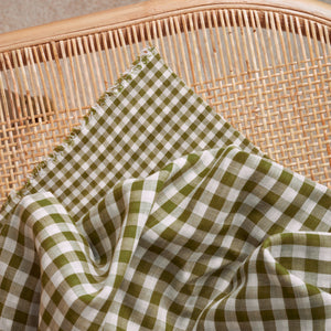 Tissu Double gaze Vichy ©Atelier Brunette- Bi-face - Matcha