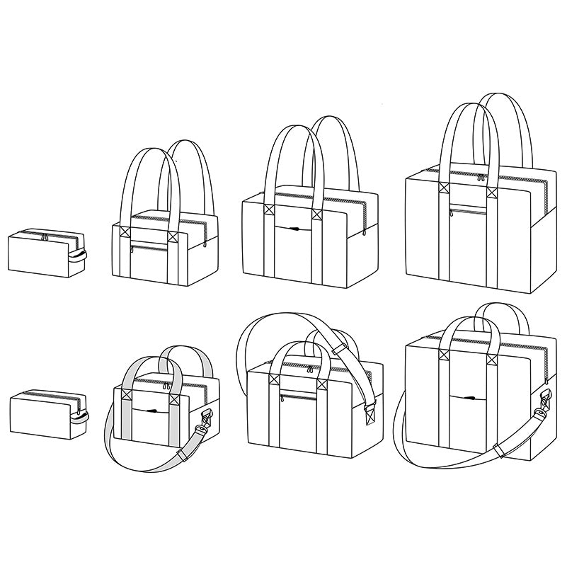 Kit couture sac shopping pliable noir - Kits créatifs/Kits couture